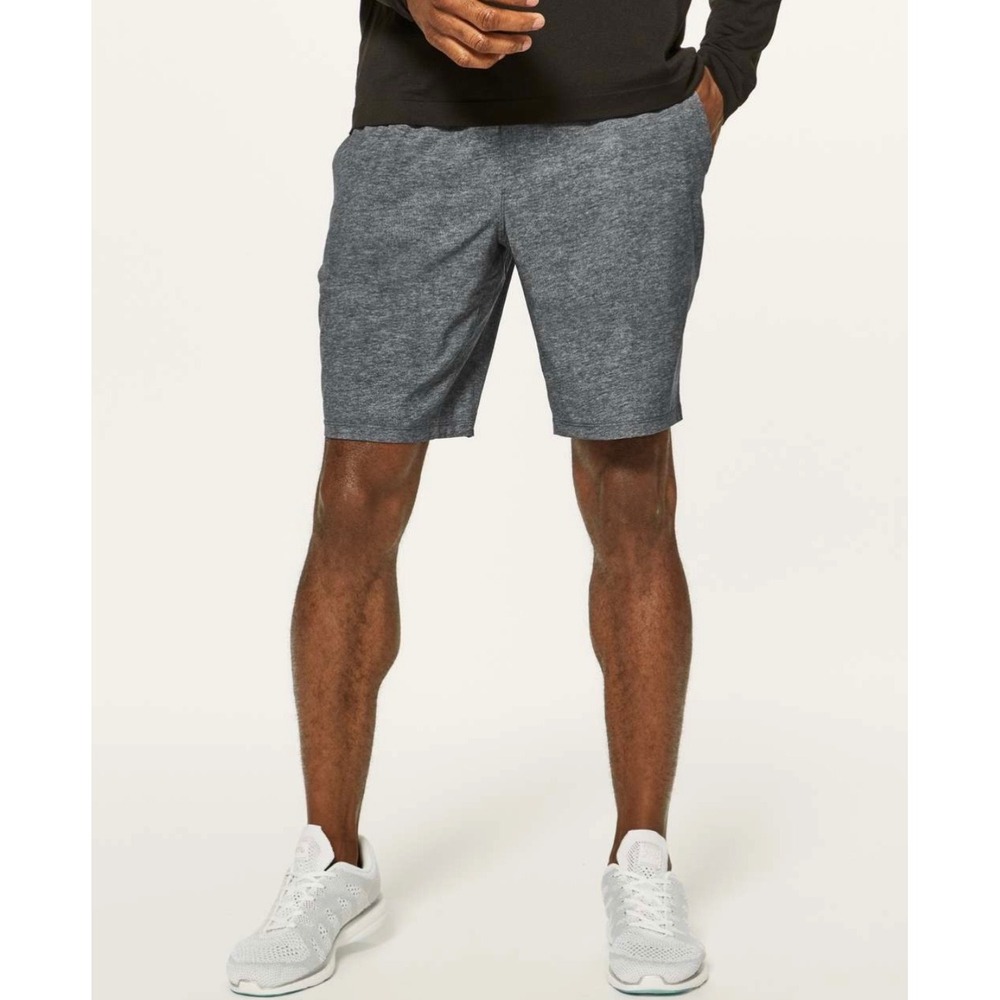 Lululemon Pace Breaker Short Linerless 9" Heathered Printed Mercury Deep Coal S